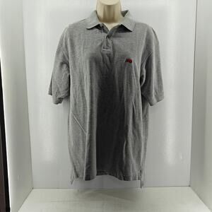 PERLIS Gray Short Sleeve Cotton Polo Shirt Mens Large Crawfish Logo
